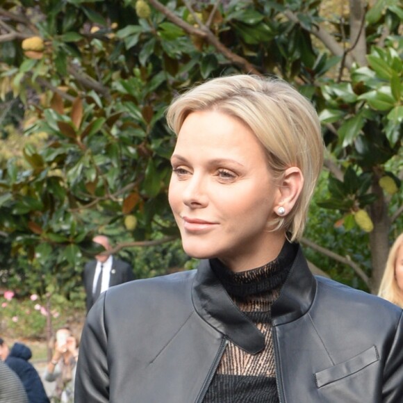 La princesse Charlene de Monaco assiste au défilé Akris collection PAP Printemps/été 2019 lors de la fashion week à Paris le 30 septembre 2018. © Veeren-CVS/Bestimage