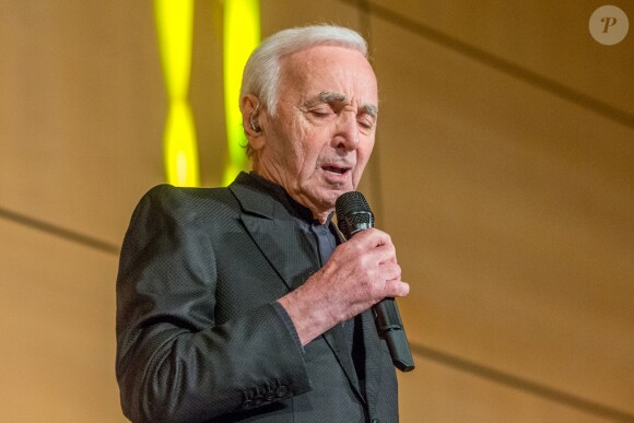 Charles Aznavour en concert à l'Office des Nations Unies à Genève. Le 13 mars 2018
