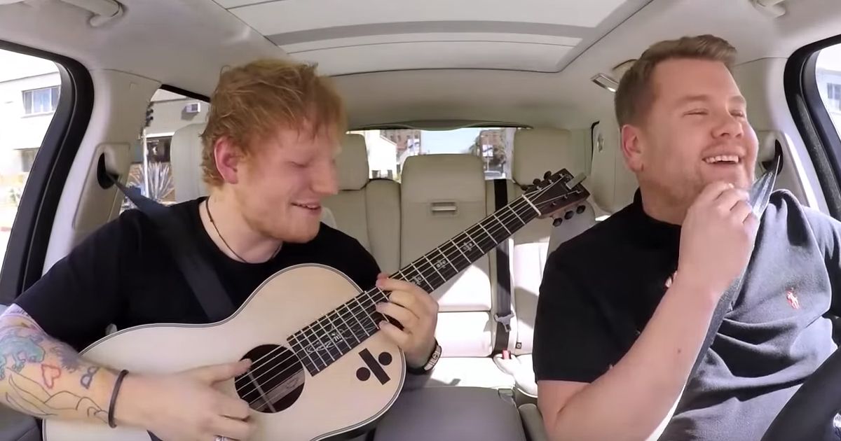 Ed Sheeran dans l'émission Carpool Karaoke. Purepeople