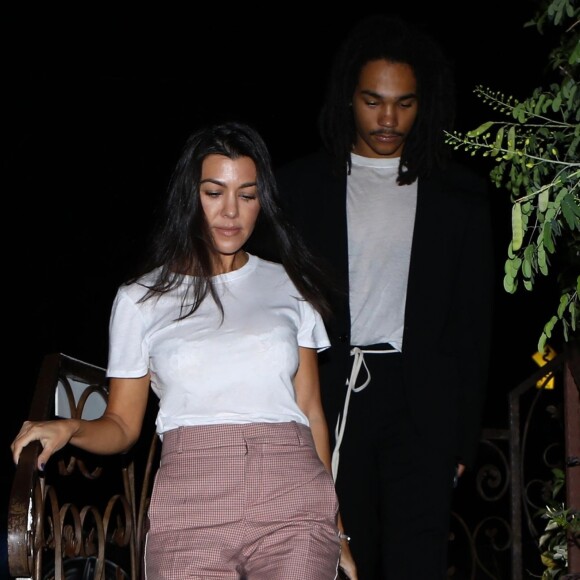 Exclusif - Kourtney Kardashian et Luka Sabbat quittent le magasin Rick Owens à Hollywood le 3 octobre 2018.