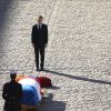 Emmanuel Macron - Arrivées à l'hommage national à Charles Aznavour à l'Hôtel des Invalides à Paris. Le 5 octobre 2018 © Jacovides-Moreau / Bestimage
