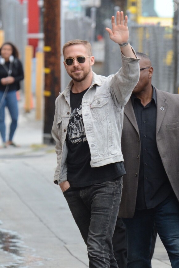 Ryan Gosling arrive à l'émission Jimmy Kimmel Live! à Hollywood pour la promotion de son prochain film ‘First Man’, le 3 octobre 2018