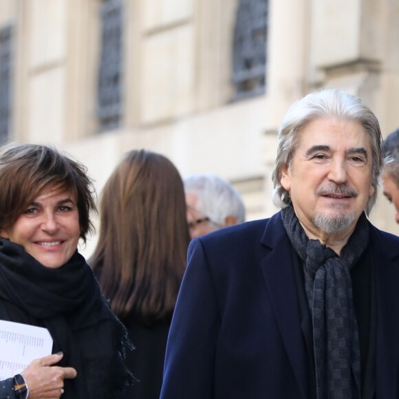 Exclusif - Sege Lama et Catherine Battner - Obsèques de Charles Aznavour en la cathédrale arménienne Saint-Jean-Baptiste de Paris. Le 6 octobre 2018 © Jacovides-Moreau / Bestimage
