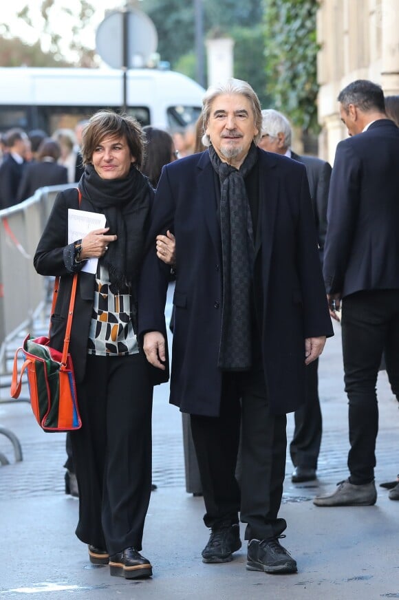 Exclusif - Sege Lama et Catherine Battner - Obsèques de Charles Aznavour en la cathédrale arménienne Saint-Jean-Baptiste de Paris. Le 6 octobre 2018 © Jacovides-Moreau / Bestimage