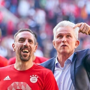 Jupp Heynckes et Franck Ribery - Le Bayern Munich a décroché son sixième titre d'affilée en Bundesliga, et cela à cinq journées de la fin du championnat Allemand à Munich le 7 avril 2018.