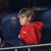 Davi Lucca da Silva Santos (fils de Neymar) dans les tribunes du parc des princes lors du match de football de ligue 1 opposant le Paris Saint-Germain (PSG) à l'Olympique Lyonnais (OL) à Paris, France, le 7 octobre 2018. Le PSG a gagné 5-0.