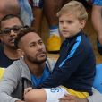 Neymar Jr et son fils Lucca da Silva - Neymar Jr participe à la finale de "Neymar Jr's Five Women's Final" à Sao Paulo au Brésil le 21 juillet 2018.