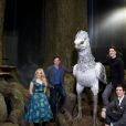 Evanna Lynch, Jason Isaacs, James et Oliver Phelps lors de la preview de la Forêt Interdite dans le Warner Bros. Studio Tour London - The Making of Harry Potter, près de Londres, le 8 mars 2017.