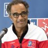 Yannick Noah annonce la liste des 6 joueurs sélectionnés pour la finale de la Coupe Davis lors d'une conférence de presse au siège de la Fédération Française de Tennis à Paris, le 14 novembre 2017. © Pierre Perusseau / Bestimage