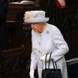 La reine Elisabeth II d'Angleterre - Cérémonie de mariage de la princesse Eugenie d'York et Jack Brooksbank en la chapelle Saint-George au château de Windsor, Royaume Uni le 12 octobre 2018.