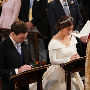 Cérémonie de mariage de la princesse Eugenie d'York et Jack Brooksbank en la chapelle Saint-George au château de Windsor, Royaume Uni le 12 octobre 2018.