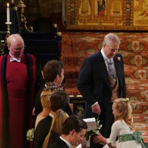 Cérémonie de mariage de la princesse Eugenie d'York et Jack Brooksbank en la chapelle Saint-George au château de Windsor, Royaume Uni le 12 octobre 2018.