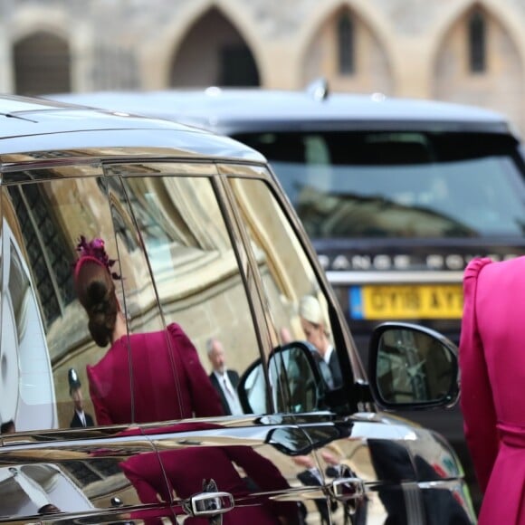 Le prince William, duc de Cambridge, et Catherine (Kate) Middleton, duchesse de Cambridge - Les invités arrivent à la chapelle St. George pour le mariage de la princesse Eugenie d'York et Jack Brooksbank au château de Windsor, Royaume Uni, le 12 octobre 2018.  Celebs arriving at St George's Chapel in Windsor Castle, UK for the wedding of Princess Eugenie and Jack Brooksbank12/10/2018 - Windsor