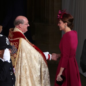 Le prince William, duc de Cambridge, et Catherine (Kate) Middleton, duchesse de Cambridge - Les invités arrivent à la chapelle St. George pour le mariage de la princesse Eugenie d'York et Jack Brooksbank au château de Windsor, Royaume Uni, le 12 octobre 2018.  Celebs arriving at St George's Chapel in Windsor Castle, UK for the wedding of Princess Eugenie and Jack Brooksbank12/10/2018 - Windsor