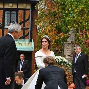 La princesse Eugenie d'York - Arrivées à la chapelle St. George pour le mariage de la princesse Eugenie d'York et Jack Brooksbank au château de Windsor le 12 octobre 2018.
