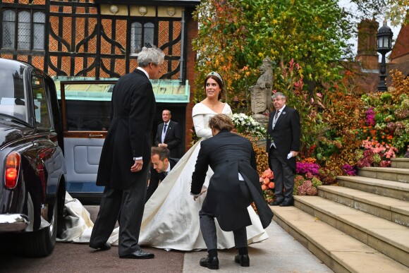 La princesse Eugenie d'York - Arrivées à la chapelle St. George pour le mariage de la princesse Eugenie d'York et Jack Brooksbank au château de Windsor le 12 octobre 2018.