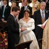 La princesse Eugenie d'York (robe Peter Pilotto) et Jack Brooksbank - Cérémonie de mariage de la princesse Eugenie d'York et Jack Brooksbank en la chapelle Saint-George au château de Windsor, Royaume Uni le 12 octobre 2018.