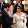 La princesse Eugenie d'York (robe Peter Pilotto) et Jack Brooksbank - Cérémonie de mariage de la princesse Eugenie d'York et Jack Brooksbank en la chapelle Saint-George au château de Windsor, Royaume Uni le 12 octobre 2018.