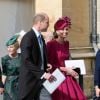Kate Middleton en Alexander McQueen - Arrivées des invités au mariage de la princesse Eugenie d'York et de Jack Brooksbnak à la chapelle Saint George de Windsor le 12 octobre 2018.