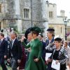 Pippa Middleton en Emilia Wickstead - Sorties après la cérémonie de mariage de la princesse Eugenie d'York et Jack Brooksbank en la chapelle Saint-George au château de Windsor, Royaume Uni, le 12 octobre 2018.