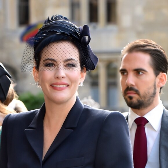 Liv Tyler en Stella McCartney - Les invités arrivent à la chapelle St. George pour le mariage de la princesse Eugenie d'York et Jack Brooksbank au château de Windsor, Royaume Uni, le 12 octobre 2018.