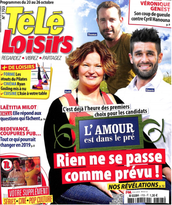 Télé Loisirs, octobre 2018.