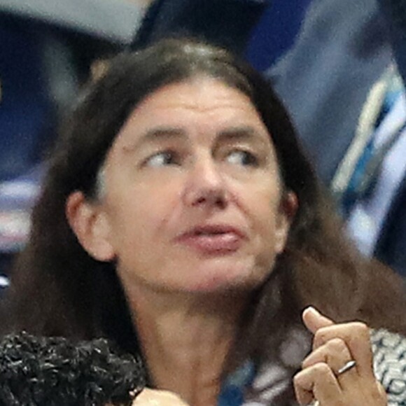 Jamel Debbouze, sa femme Mélissa Theuriau et leur fils Léon dans les tribunes du stade de France lors du match de ligue des nations opposant la France à l'Allemagne à Saint-Denis, Seine Saint-Denis, France, le 16 octobre 2018. La France a gagné 2-1.