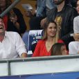 Arnaud Ducret et sa compagne Claire Francisci dans les tribunes du stade de France lors du match de ligue des nations opposant la France à l'Allemagne à Saint-Denis, Seine Saint-Denis, France, le 16 octobre 2018. La France a gagné 2-1.