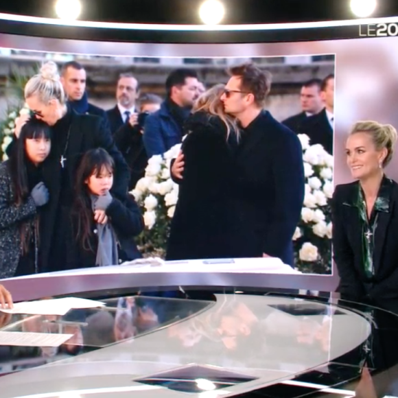 Laeticia Hallyday face à Anne-Claire Coudray dans le journal télévisé de TF1, vendredi 19 octobre 2018.