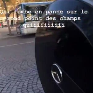 Demdem, la femme de Maître Gims, tombe en panne en plein Paris le 19 octobre 2018.