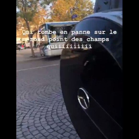 Demdem, la femme de Maître Gims, tombe en panne en plein Paris le 19 octobre 2018.