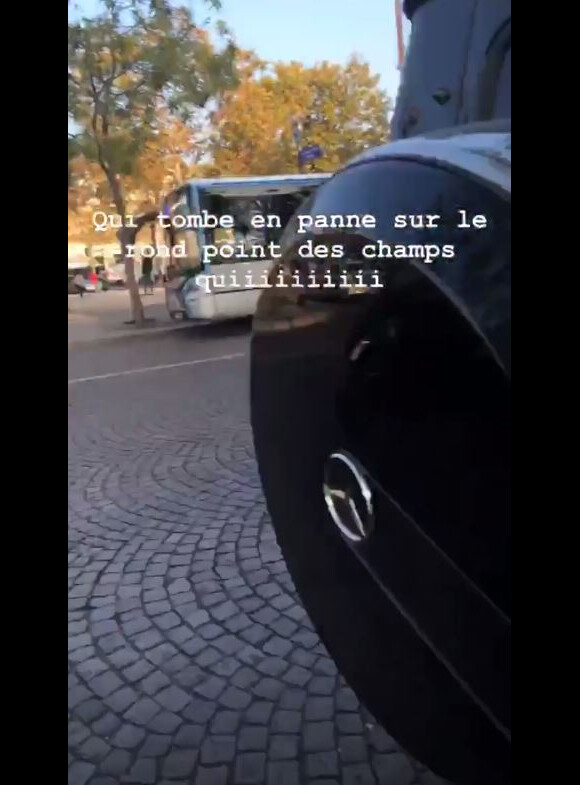 Demdem, la femme de Maître Gims, tombe en panne en plein Paris le 19 octobre 2018.