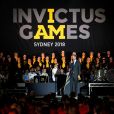 Le prince Harry, duc de Sussex, sur scène lors de la cérémonie d'ouverture des "Invictus Games 2018" à Sydney, le 20 octobre 2018.