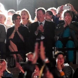 Le prince Harry, duc de Sussex, et Meghan Markle, duchesse de Sussex, enceinte, assistent à la cérémonie d'ouverture des "Invictus Games 2018" à Sydney, le 20 octobre 2018.