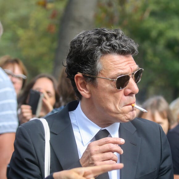 Marc Lavoine - Arrivées - Obsèques de Mireille Darc en l'église Saint-Sulpice à Paris, France, le 1er septembre 2017.