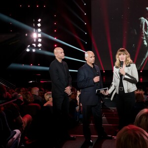 Exclusif - Daphné Bürki, Jimmy et Alize (Gardes du corps de Johnny) - Enregistrement de l'émission "Johnny Hallyday, vos plus grands souvenirs" au Palais des Sports à Paris, le 17 octobre 2018. Diffusion le 23 octobre à 21h10 sur France 2. © Cyril Moreau / Bestimage