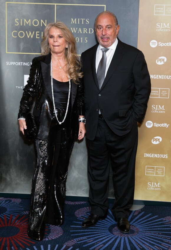 Sir Philip Green, sa femme Lady Tina Green - Arrivée des people à la soirée des "Music Industry Awards" à Londres, le 2 novembre 2015.