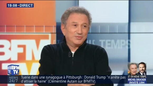 Michel Drucker parle de Philippe Gildas quelques heures après sa disparition, le 28 octobre 2018 sur BFMTV.