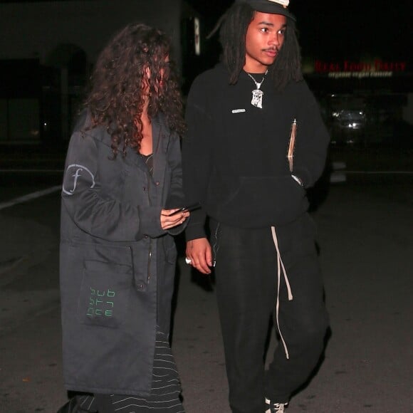 Exclusif - Luka Sabbat à la sortie du club "Peppermint" avec une inconnue à Los Angeles, le 26 octobre 2018.