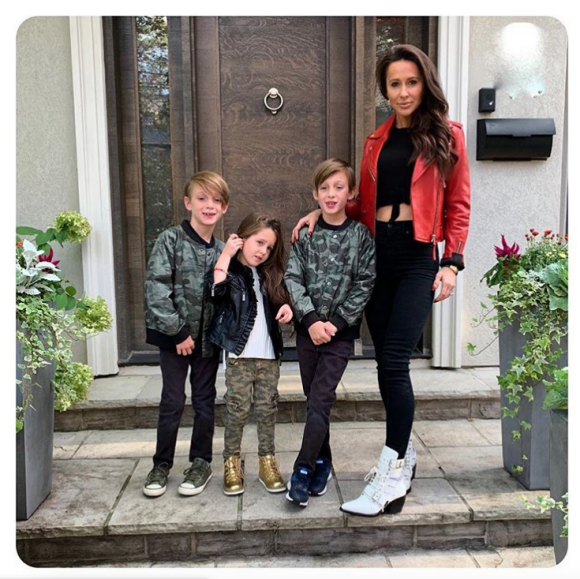 Jessica Mulroney, meilleure amie de Meghan Markle (duchesse de Sussex), avec ses jumeaux Brian et John et leur soeur Ivy, photo Instagram du 29 septembre 2018.