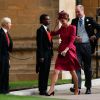 La duchesse Catherine de Cambridge (Kate Middleton) au mariage de la princesse Eugenie d'York le 12 octobre 2018 à Windsor.