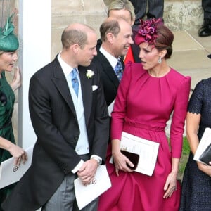 La duchesse Catherine de Cambridge (Kate Middleton) au mariage de la princesse Eugenie d'York le 12 octobre 2018 à Windsor.