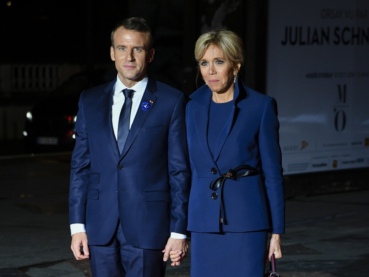 Photo : Le président de la République française Emmanuel Macron et sa ...