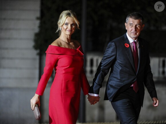 Le président du gouvernement de la République tchèque Andrej Babis et sa femme Monika Babisova - Extérieur - Arrivées au dîner d'Etat à l'occasion de la cérémonie internationale du centenaire de l'armistice de 1918 au Musée d'Orsay à Paris, France, le 10 novembre 2018. © Cyril Moreau/Bestimage