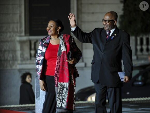 Le président de la République du Niger Mahamadou Issoufou et sa femme Lalla Malika Issoufou - Extérieur - Arrivées au dîner d'Etat à l'occasion de la cérémonie internationale du centenaire de l'armistice de 1918 au Musée d'Orsay à Paris, France, le 10 novembre 2018. © Cyril Moreau/Bestimage
