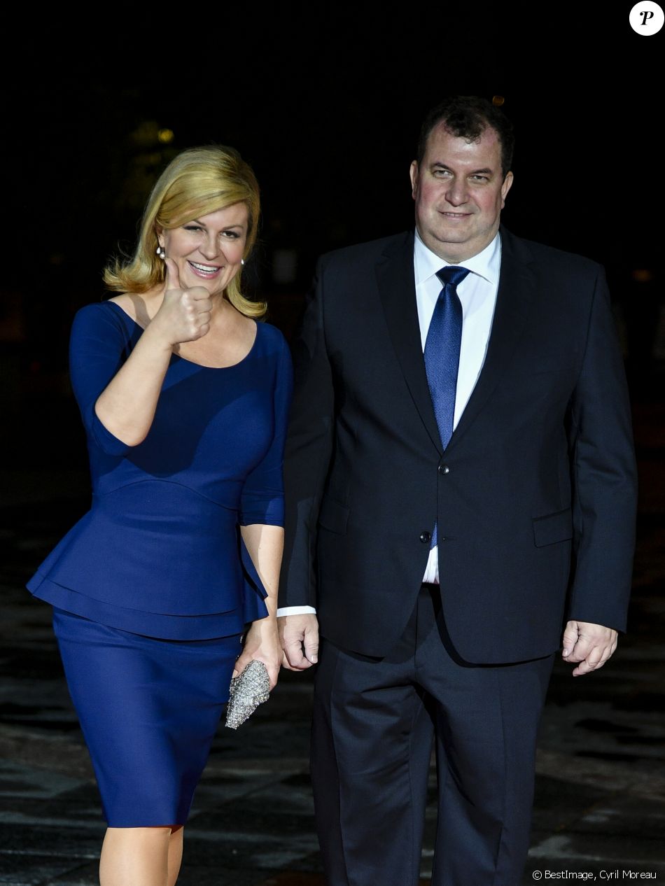 Kolinda Grabar Kitarovic Présidente De La République De Croatie Son Mari Jakov Kitarovic 