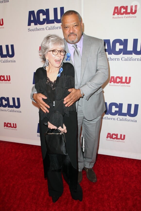 Rita Moreno et Laurence Fishburne à la soirée ACLU Bill of Rights à l'hôtel The Beverly Wilshire à Beverly Hills, le 11 novembre 2018.