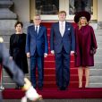  Le roi Willem-Alexander et la reine Maxima des Pays-Bas ont accueilli le président autrichien Alexander van der Bellen et son épouse Doris le 14 novembre 2018 à La Haye, au palais Noordeinde. 