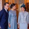 La princesse héritière Victoria, son mari le prince Daniel, le prince Carl Philip, sa femme la princesse Sofia se sont joints au roi Carl XVI Gustaf et à la reine Silvia de Suède le 13 novembre 2018 pour souhaiter la bienvenue au président italien Sergio Mattarella et sa fille Laura, en visite officielle.