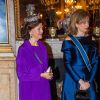 La reine Silvia et Laura Mattarella lors du dîner officiel donné au palais Drottningholm à Stockholm le 13 novembre 2018 pour la visite officielle du président italien Sergio Mattarella et sa fille Laura.